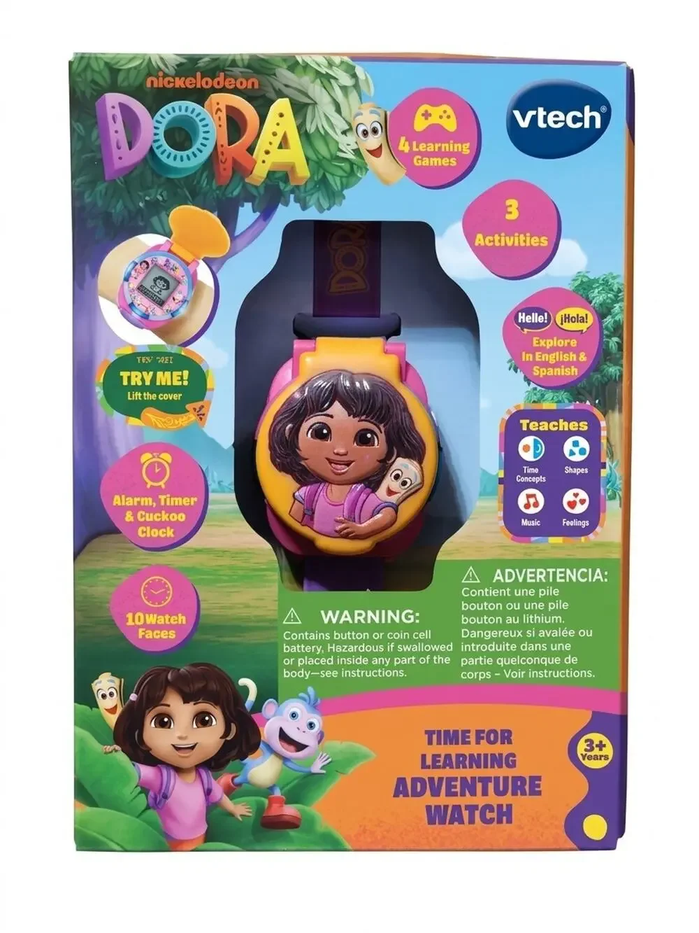 New VTech Nickelodeon Dora The Explorer Time For Learning Adventure Watch *NIB*